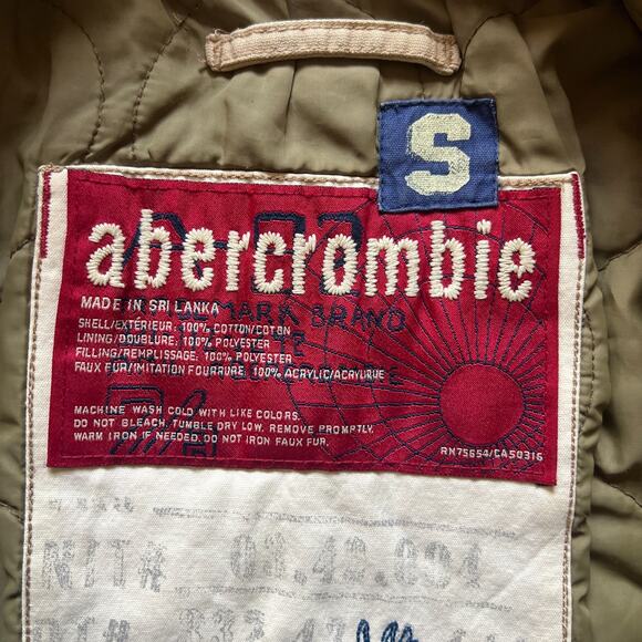 Vtg Y2K Abercrombie Adirondack Jacket Boys S Quilted Distressed Grunge Outdoor - Picture 4 of 13